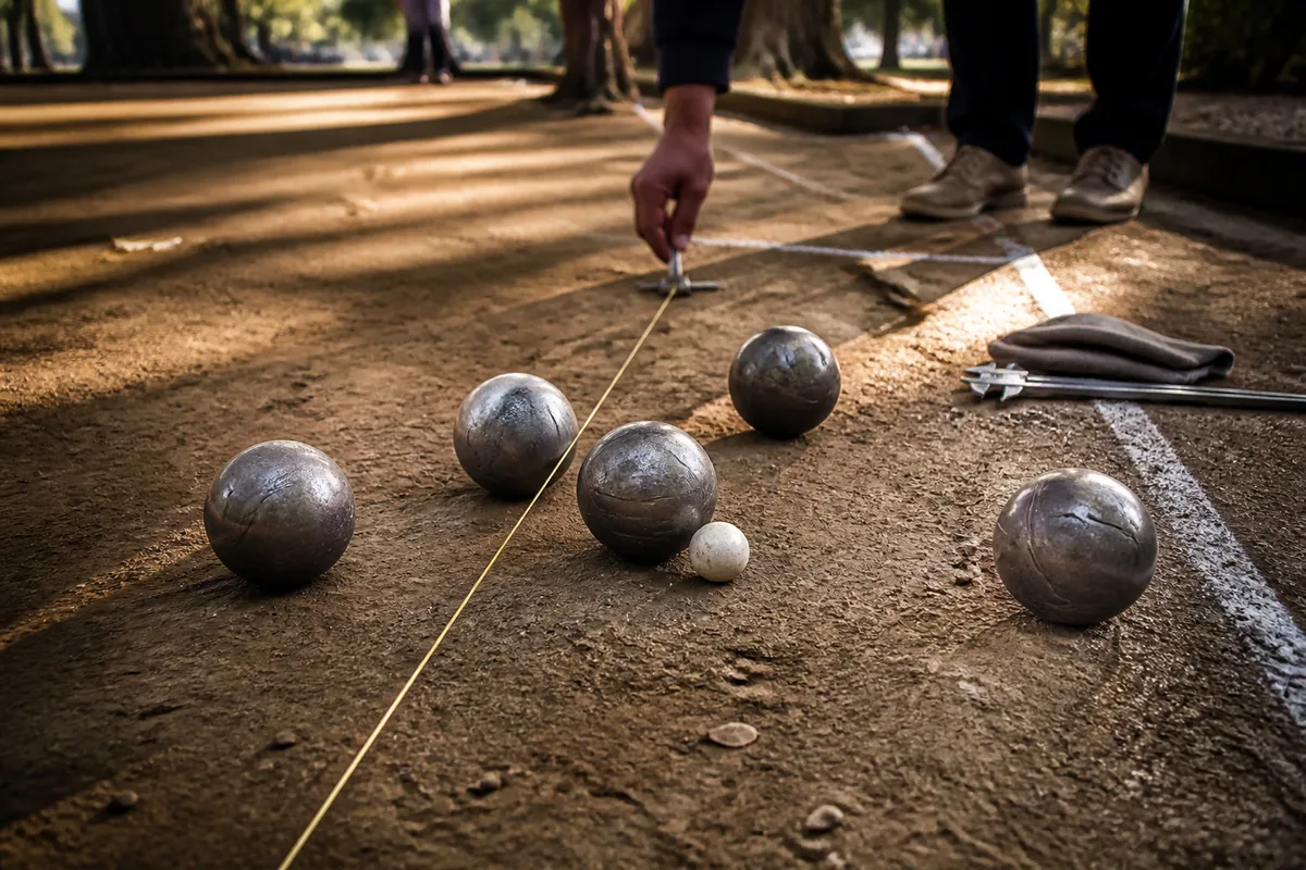 Arbitrer une partie de boules : mesures, litiges et signaux
